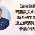 【裏金議員？】斉藤鉄夫の疑惑を時系列で整理！連立解消発言との矛盾が話題に