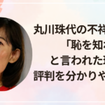 丸川珠代の不祥事とは?「恥を知れ」と言われた理由と評判を分かりやすく解説